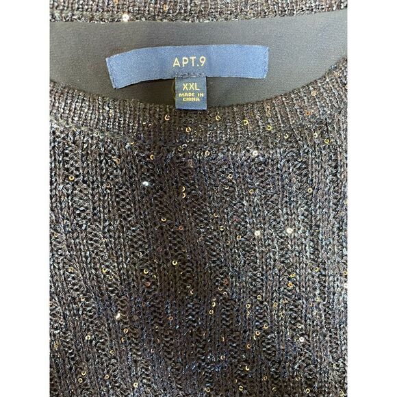 Apt.9 Fully lined navy blue sparkly sweater - Picture 3 of 6